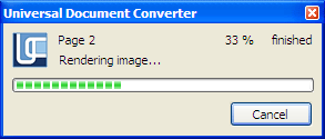 Converting DjVu to PDF in progress.